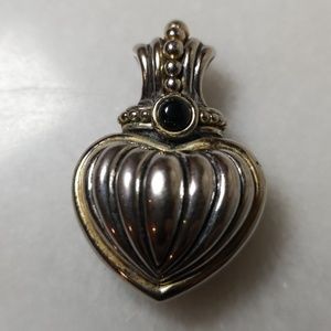 Black gold and silver pendant